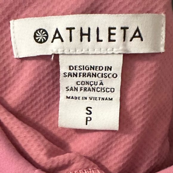 Athleta Pink Elation V Neck Hybrid Tiered Athletic Midi Dress Small - Picture 10 of 11
